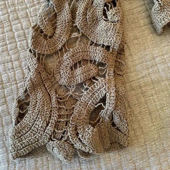 Willow + Root Mushroom Crochet Bell Sleeve Crop Top | Boho Y2K Street Style | M - Picture 4 of 6